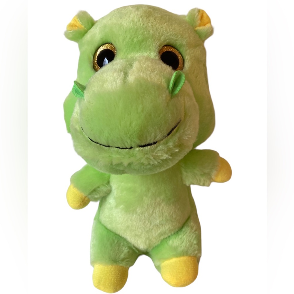 Green Hippo World Plush Inc Stuffed Animal Toy 10.5". Excellent condition
